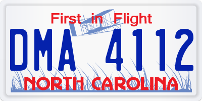 NC license plate DMA4112