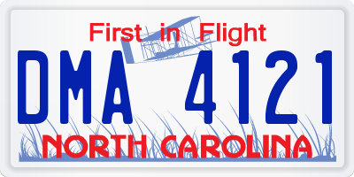 NC license plate DMA4121