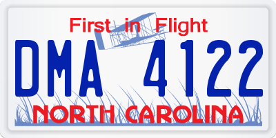 NC license plate DMA4122