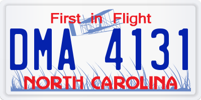 NC license plate DMA4131