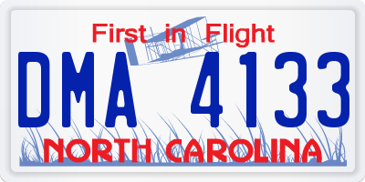 NC license plate DMA4133