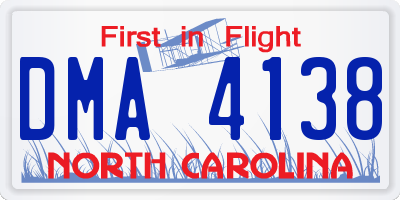 NC license plate DMA4138
