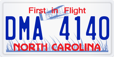 NC license plate DMA4140