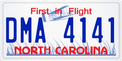 NC license plate DMA4141