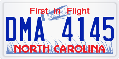 NC license plate DMA4145
