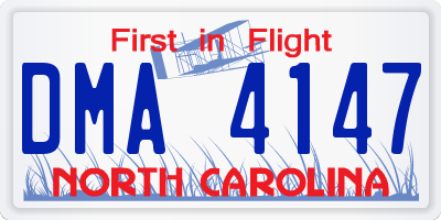NC license plate DMA4147