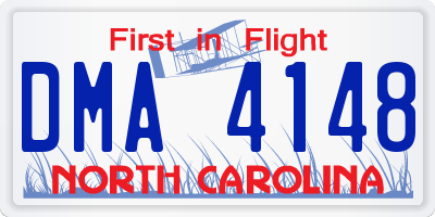 NC license plate DMA4148