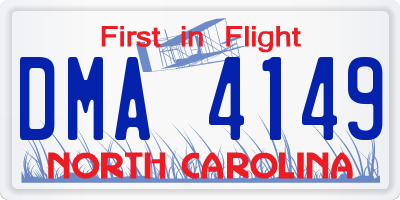 NC license plate DMA4149