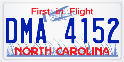 NC license plate DMA4152