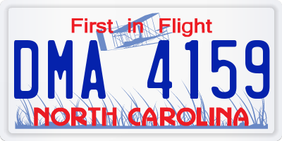 NC license plate DMA4159