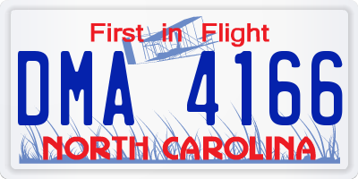 NC license plate DMA4166
