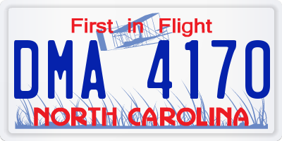 NC license plate DMA4170