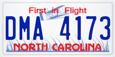 NC license plate DMA4173