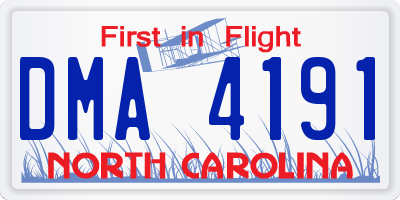 NC license plate DMA4191