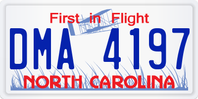 NC license plate DMA4197