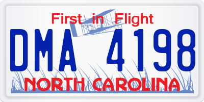NC license plate DMA4198