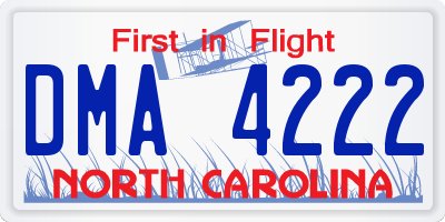 NC license plate DMA4222