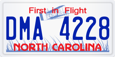 NC license plate DMA4228