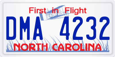 NC license plate DMA4232