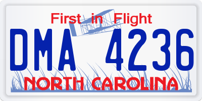 NC license plate DMA4236