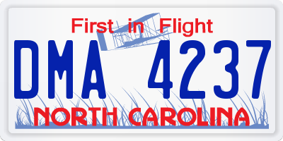 NC license plate DMA4237