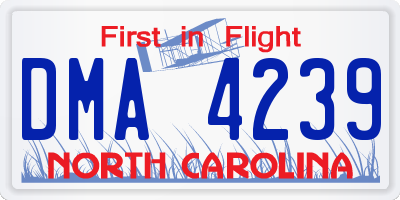 NC license plate DMA4239