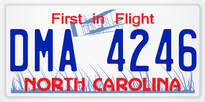 NC license plate DMA4246