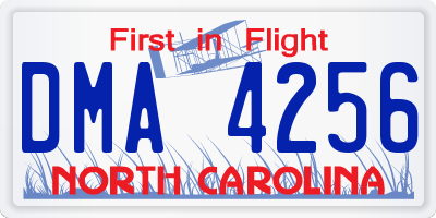 NC license plate DMA4256