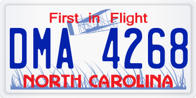 NC license plate DMA4268