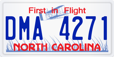 NC license plate DMA4271