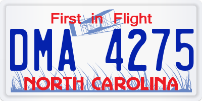 NC license plate DMA4275