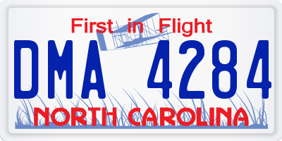 NC license plate DMA4284