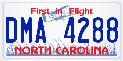 NC license plate DMA4288