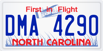 NC license plate DMA4290