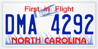 NC license plate DMA4292