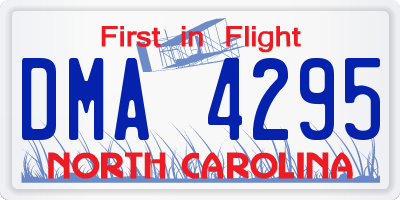 NC license plate DMA4295
