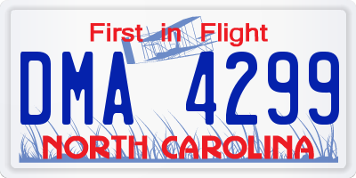 NC license plate DMA4299