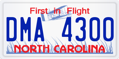 NC license plate DMA4300