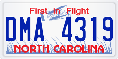 NC license plate DMA4319