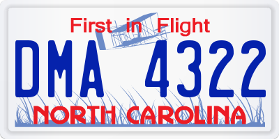 NC license plate DMA4322