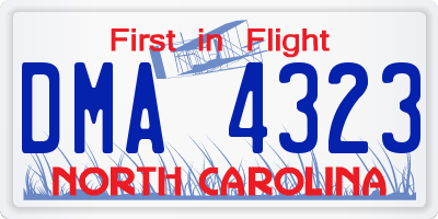 NC license plate DMA4323