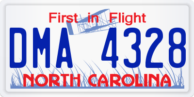 NC license plate DMA4328