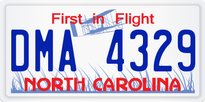 NC license plate DMA4329