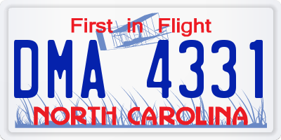 NC license plate DMA4331