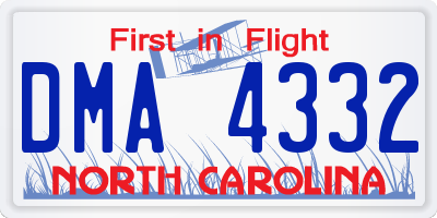 NC license plate DMA4332