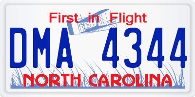 NC license plate DMA4344