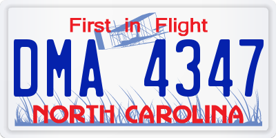 NC license plate DMA4347