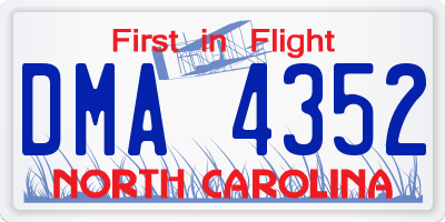 NC license plate DMA4352