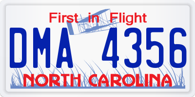 NC license plate DMA4356
