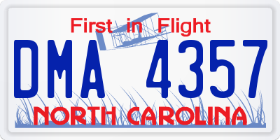 NC license plate DMA4357